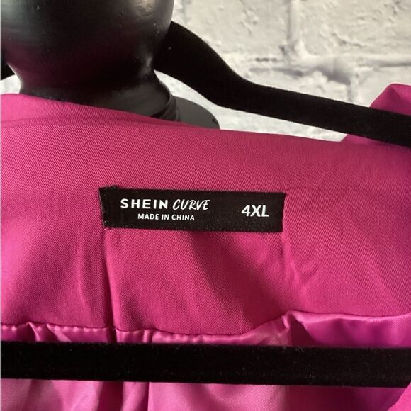 Shein Curve - Women’s Plus Fuschia One-Burton Long Sleeve Blazer - Picture 6 of 6